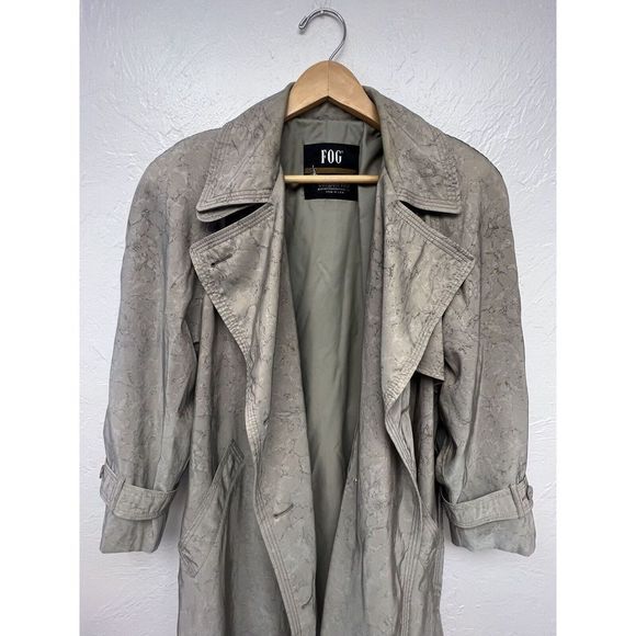 London Fog Womens Size 4 Petition Trench Over Coat Jacket Marbled Tan - Picture 2 of 11